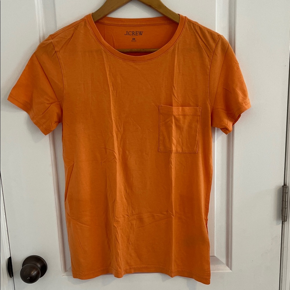 J. Crew Women’s Orange Short Sleeve Pocket Tee XS